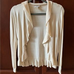 LOFT ivory cream open cardigan